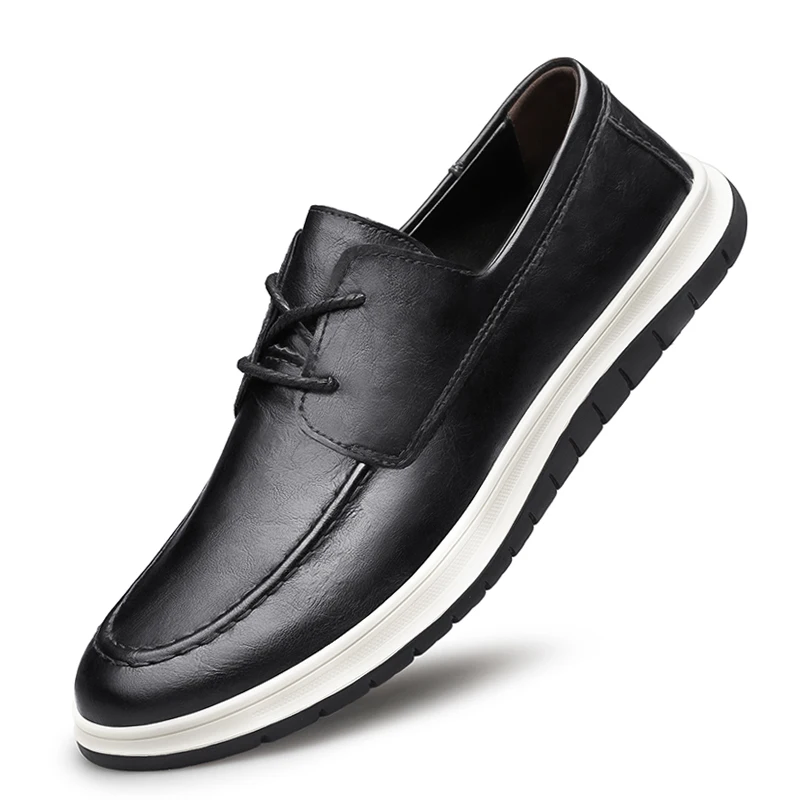 Luxury Brand New Lace Up Soft Soled Oxford Shoes Leather Mens Casual Mens Driving Shoes Wedding Best Man Low Heel Driving Shoes