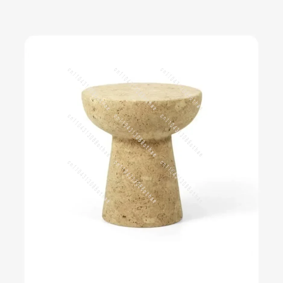 

Кофейный столик-табурет из натурального дерева и пробки, экологичная мебель, приставной столик-стул