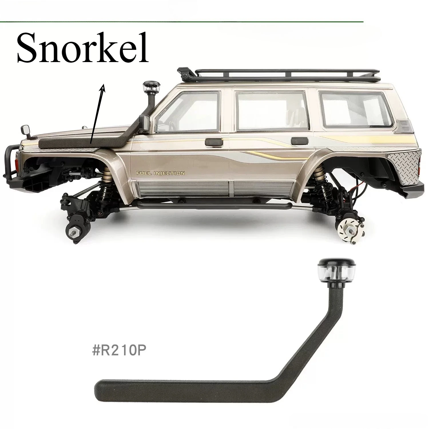 RC Crawler Part Snorkel With Transparent Sand Collector Simulation Air Duct Customized For 1/10 RCDream YK4107 RC Offroad