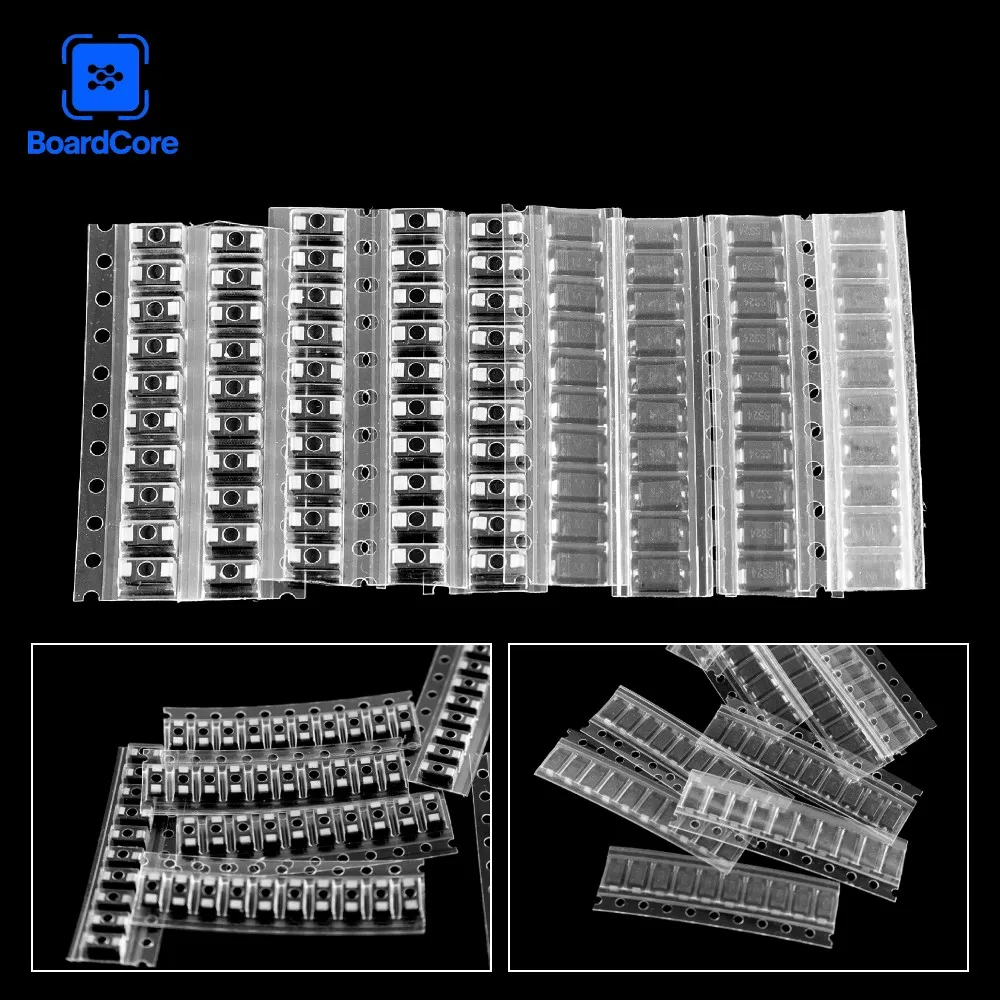 90 шт. выпрямительный диод SMD 1N4007 1N4001 1N4004 SS14 SS24 SS34 SS16 SS26 SS36 SMD диод Шоттки в ассортименте