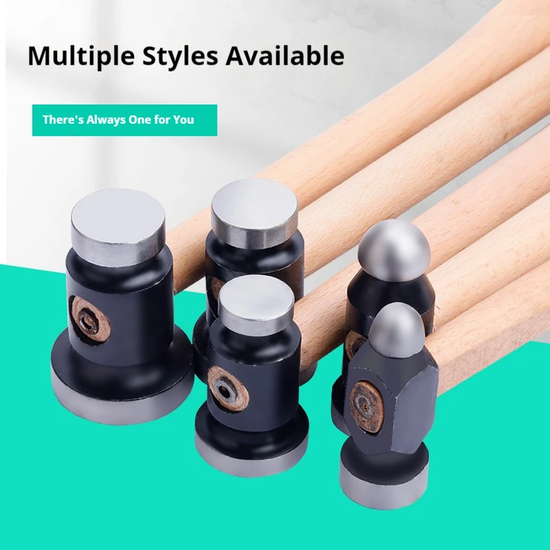 

Double Faced Flat Round Head Hammer Wooden Handle Woodworking Mini Hammer Can Be Used for Jewelry Multiple Specifications