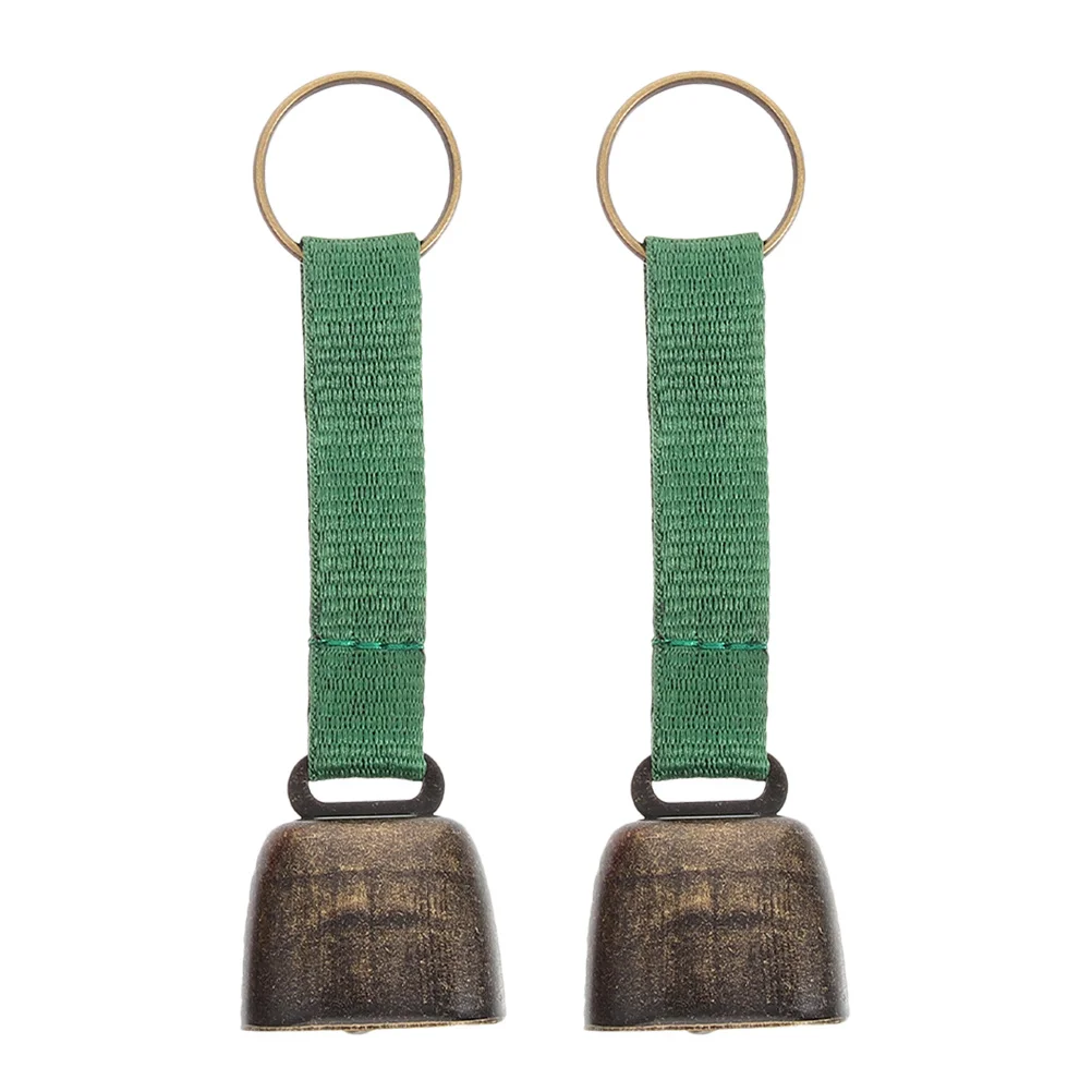 2 قطعة أجراس الدب التخييم جرس خمر المعادن بصوت عال واضح الصوت خفيفة الوزن للمشي مزرعة الحيوانات الأليفة أجراس البقرة في الهواء الطلق