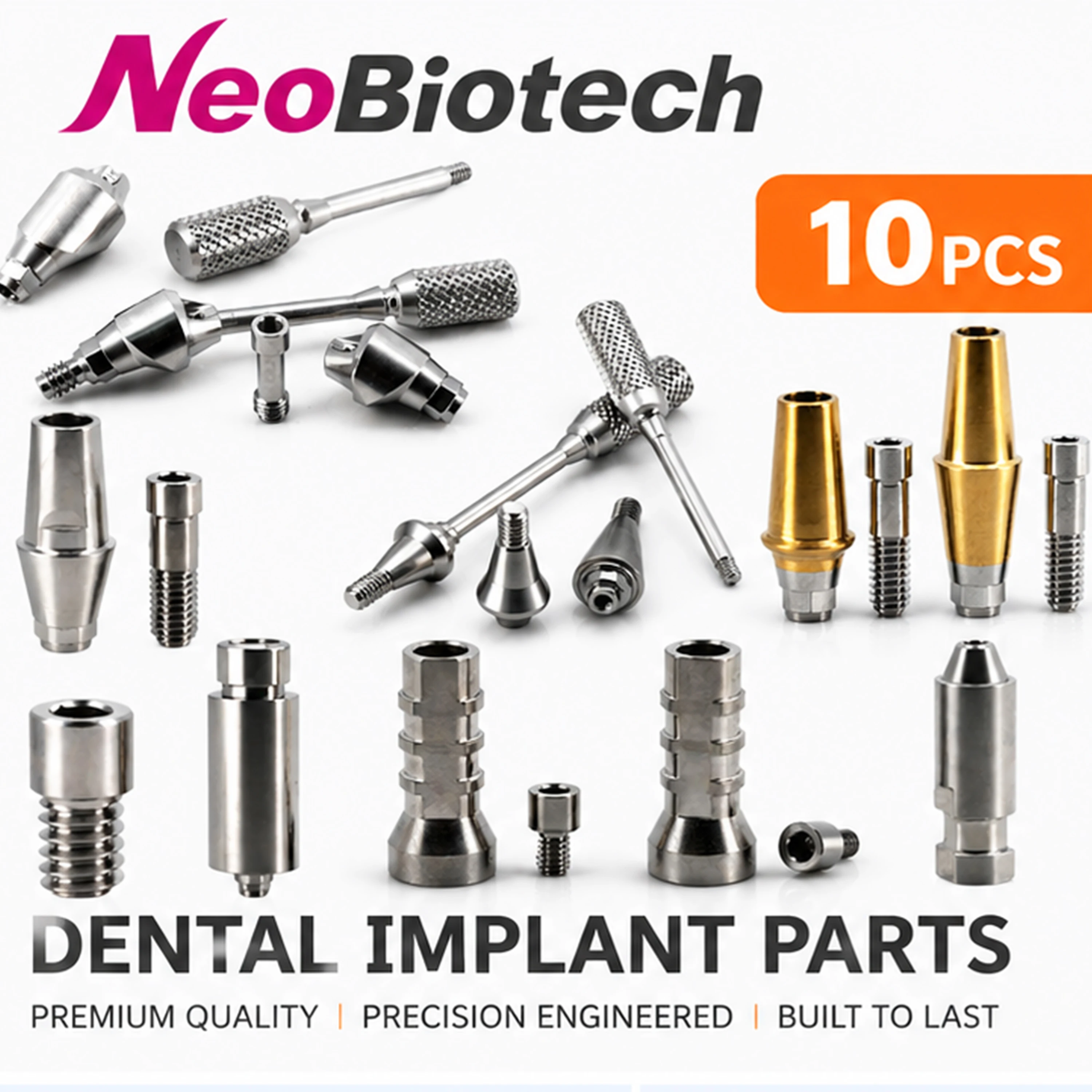 

10Pcs NeoBiotech Compatible Implant Titanium Scanbody Multi Unit Transfer Healing Abutment Bone Screw For Dental Lab Restoration