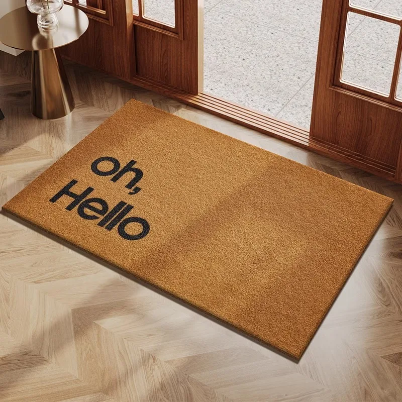 Alfombra para puerta de entrada con anillo de seda, resistente a la suciedad, no lavable, alfombrilla para pies de alta gama, estera para frotar puertas correderas de entrada del hogar