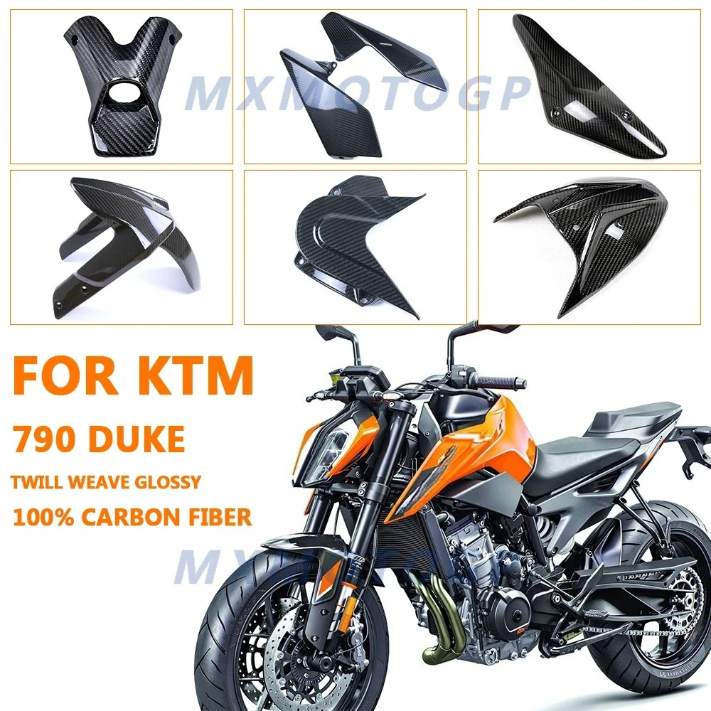 

For KTM 790 Duke 890 Duke R 2018 - 2021 2022 2023 100% Carbon Fiber Side Panels Rear Fender Front Fairing Motorcycle Accessories