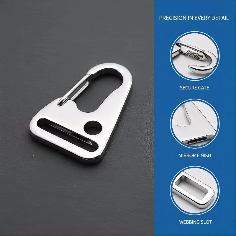 Picture 6: Stainless Steel Carabiner Eagle Mouth Snap Hook 1 3 PCS Outdoor Climbing Rope Buckle Secure Lock