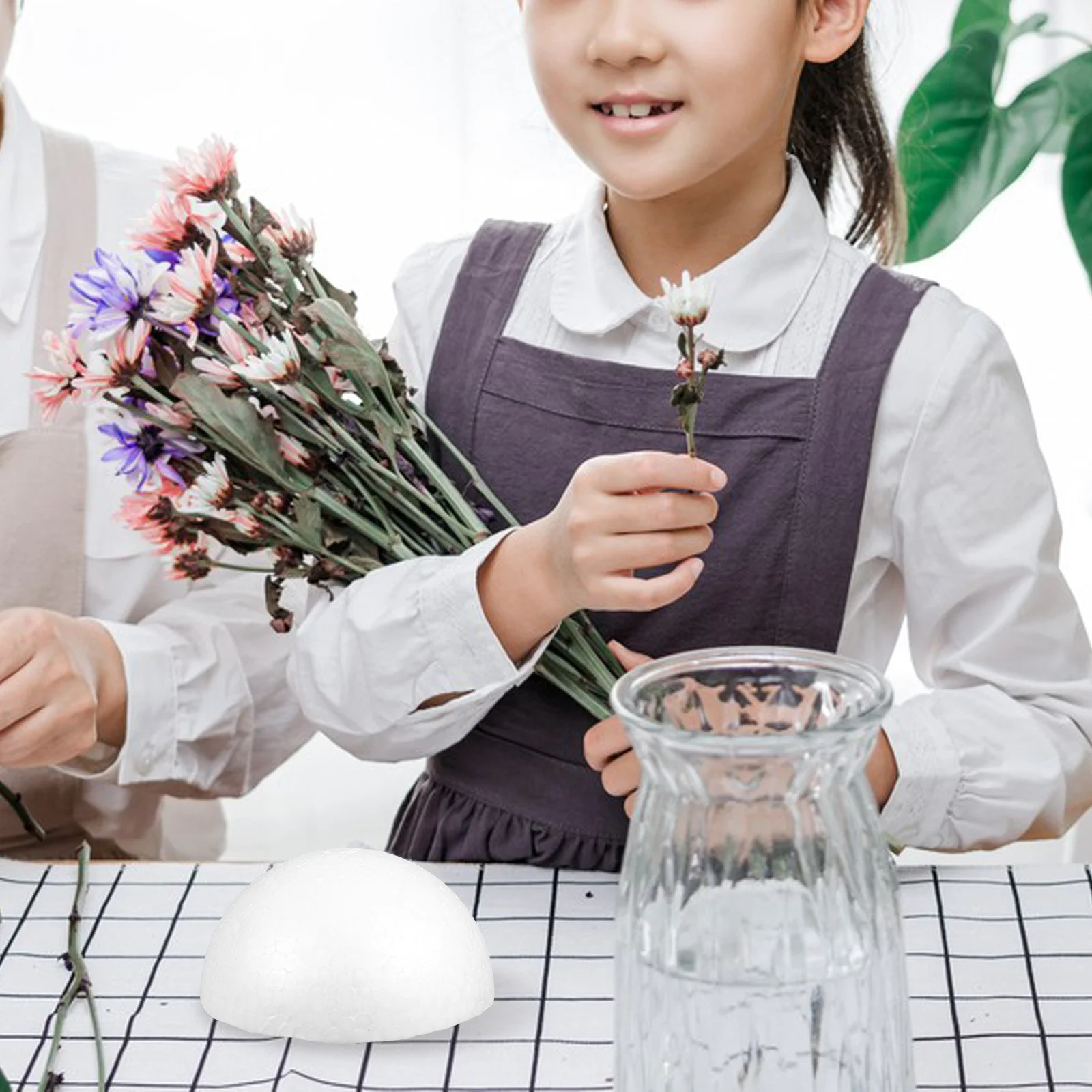 

15 pcs Half Round Foam Balls For Diy Craft Flower Arrangement Holiday Decoration Educational Art Activity Supplies