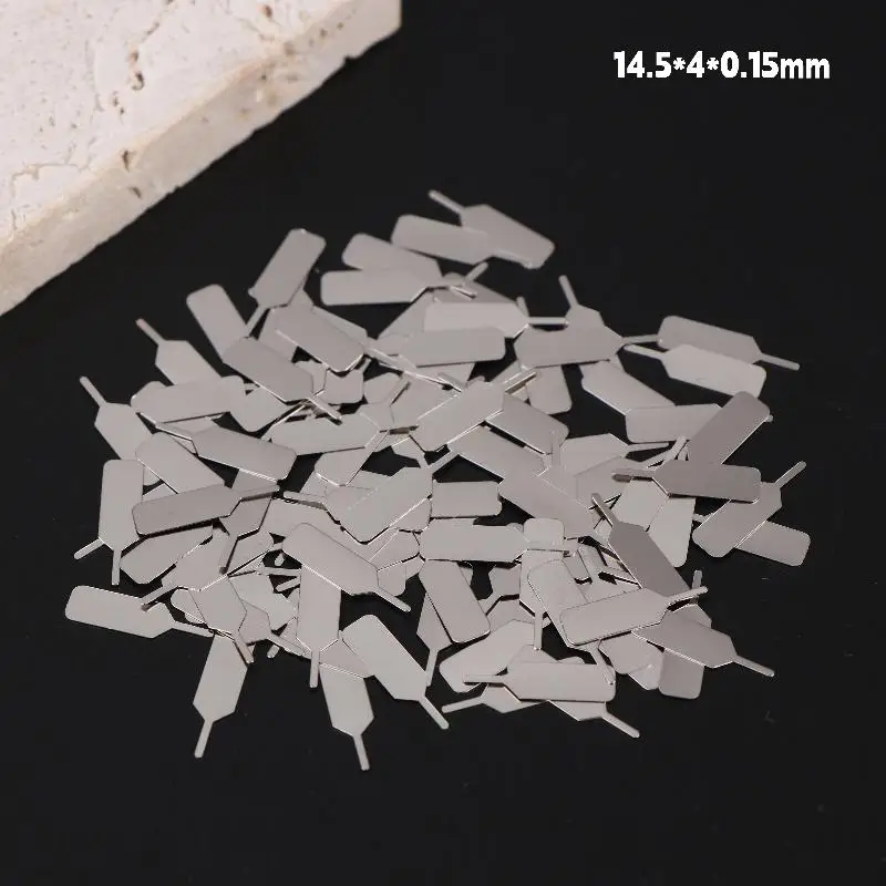 Sliver 100Pcs Bantalan Pengelasan Baterai Stainless Steel, Bantalan Koneksi Kutub Positif Dan Negatif, Pin Baterai