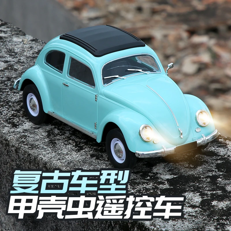 Naughty Long Delin 1/16 D62mini Full Scale Remote Control Car Retro Beetle Climbing Car Simulation Model Toy Festival Gift