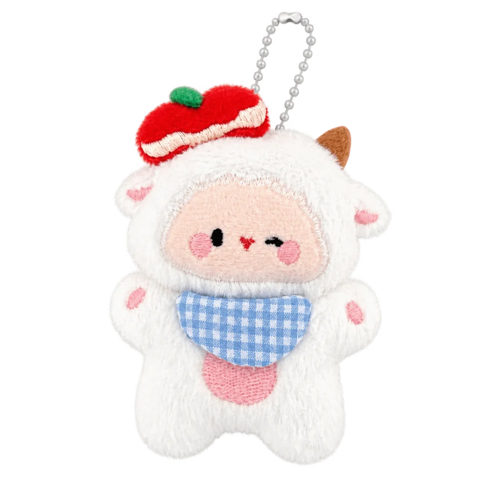 Chinese Zodiac Sheep Plush Keychain Soft Multi Colors Stuffed Lamb Pendant Cartoon Backpack Pendant Fluffy Sheep Keychain