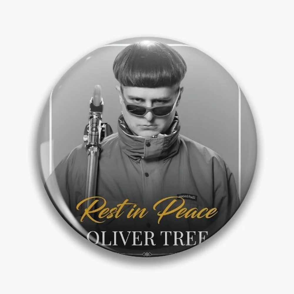 Oliver Tree Pin Holographic Star Heart Pin Brooches Laminated Button Fashion Accessory