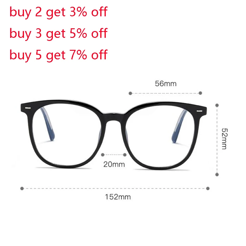 Transparent Frame Anti Blue Rays Round Prescription Glasses For The Nearsighted TR90 Computer Spectacles 0 -0.5 -0.75 To -6.0