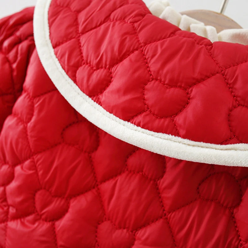 Autumn Winter Jackets Newborn Girls Clothes Korean Cute Princess Doll Collar Toddler Snowsuit Kids Coat Baby Clothing BC1359-1