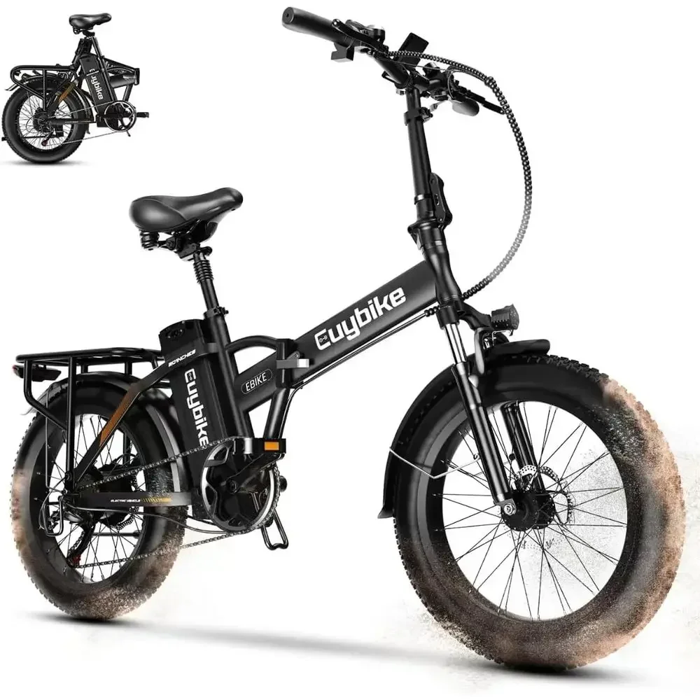 Adults 1000W Peak Electric Bike, 30MPH, 80-Mile Range, 48V 20AH Battery, 20 Tires, 7-Speed Commuter & Beach E-Bike