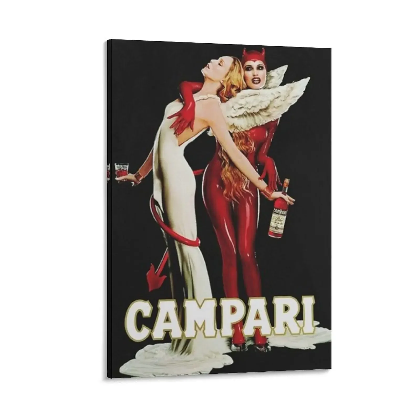 

Vintage Campari Italian Bitters Aperitif Angel and Devil Canvas Painting stickers & posters room decors aesthetic art mural
