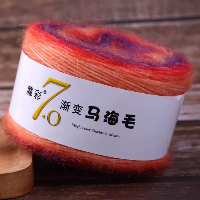 50g 1Pc Gradient Angola Mohair Yarn for hand knitting Plush Wool Crochet Yarn lana yarn Magic Color threads soft line DIY scarf