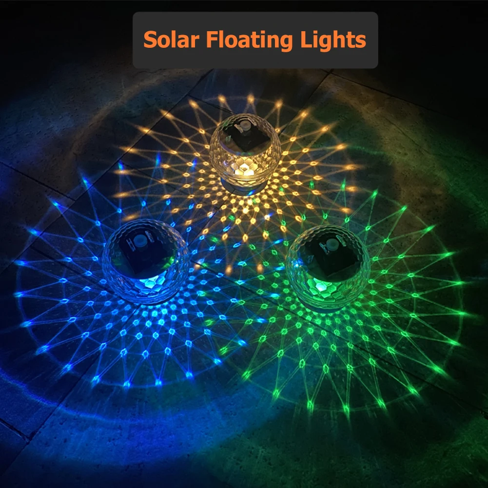 Solar Powered Water Float Light LED Pool Floating Light IP66 Waterproof Swimming Pool Lamp Fountain Garden Decoration