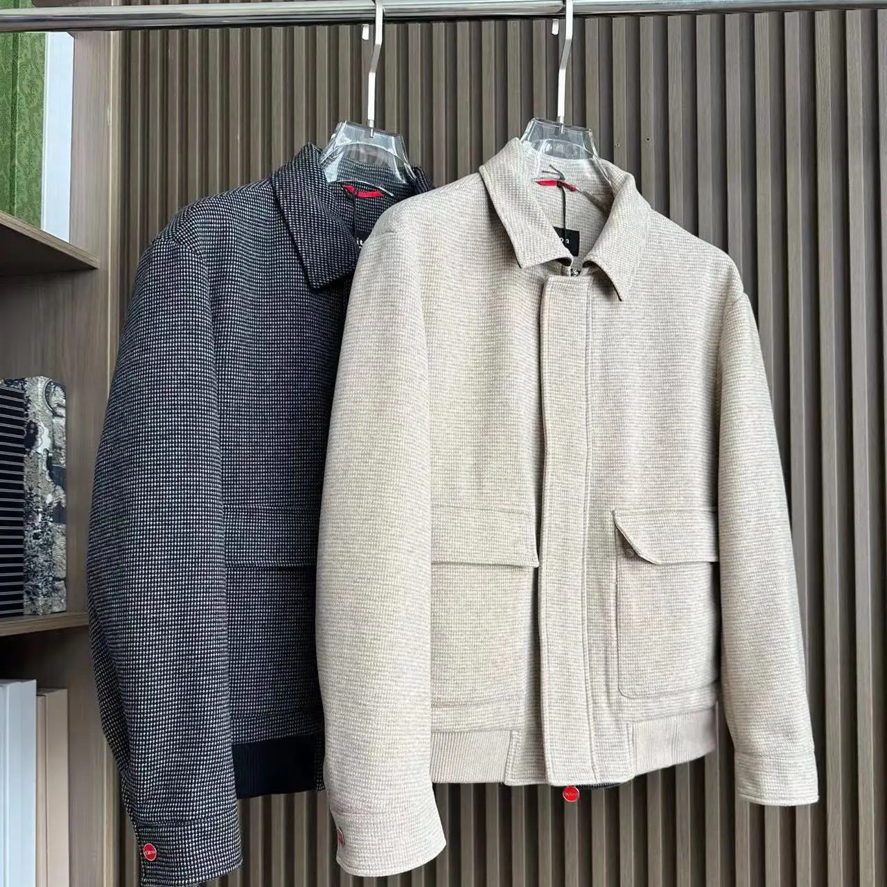 

Kiton wool knitted ribbed soft slim fit, elegant old money quiet luxury executive jacket