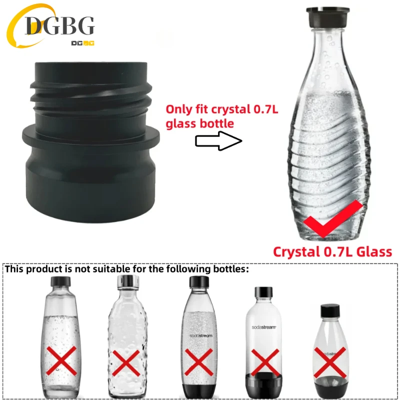 Adaptador para botella de vidrio de cristal de 0,7 L, 1 Uds., para reemplazar plástico, One Fit, Sodastream FIZZI G100 DUO TERRA ART GAIA Soda Maker