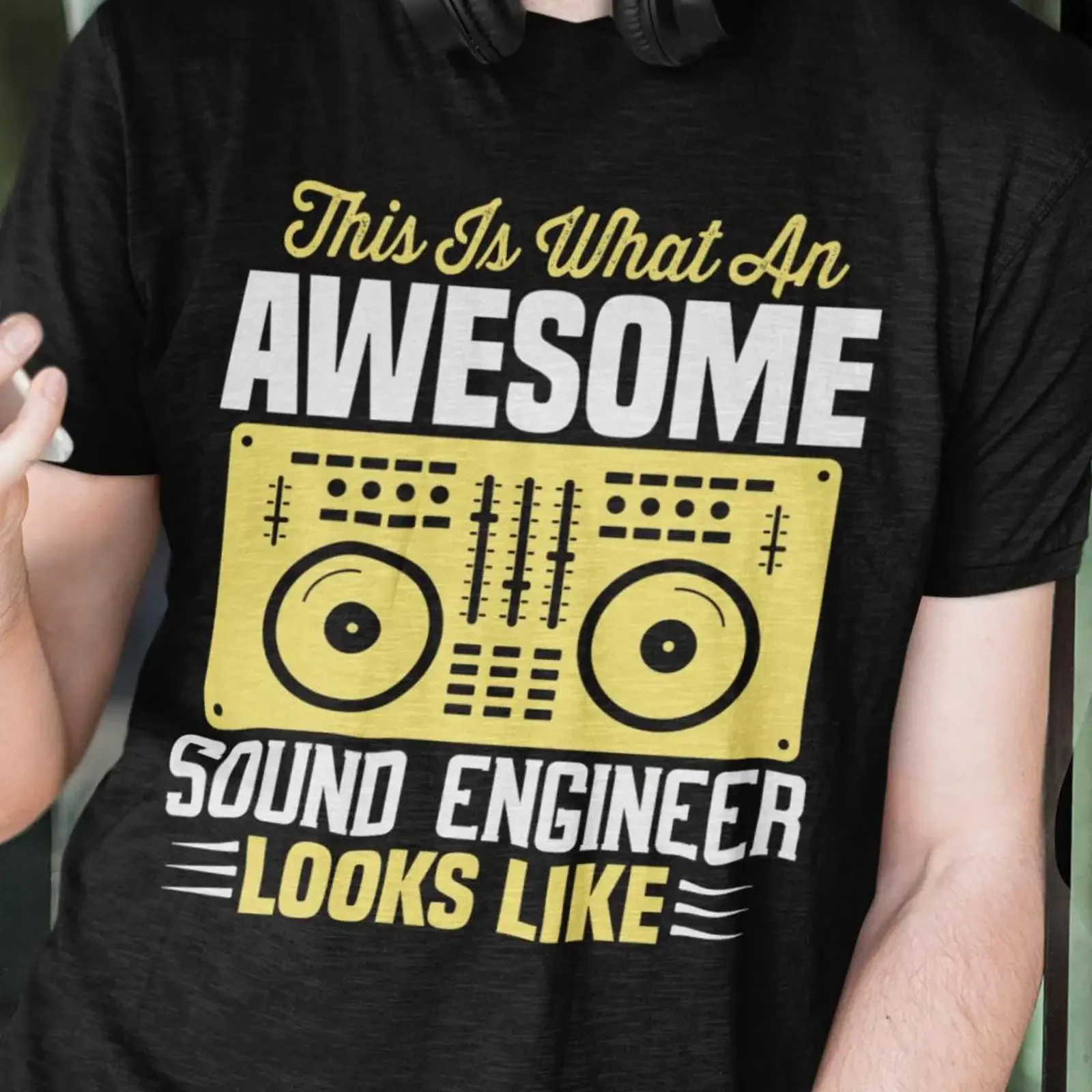 Funny Sound Engineer T Shirt Audio Awesome Music Lover Jersey vintage Washed Slightly streetwear graphic fashion Soft