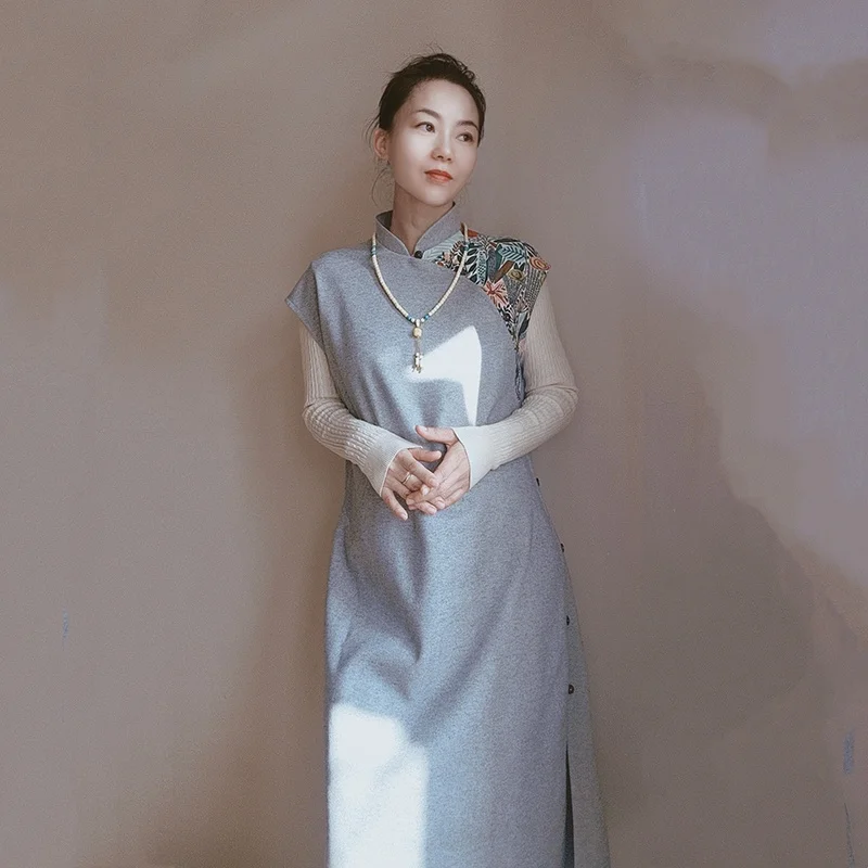 

Осенне-зимняя новинка: винтажный шерстяной жилет со звездным принтом, средней длины, оригинальный дизайн, модный женский жилет