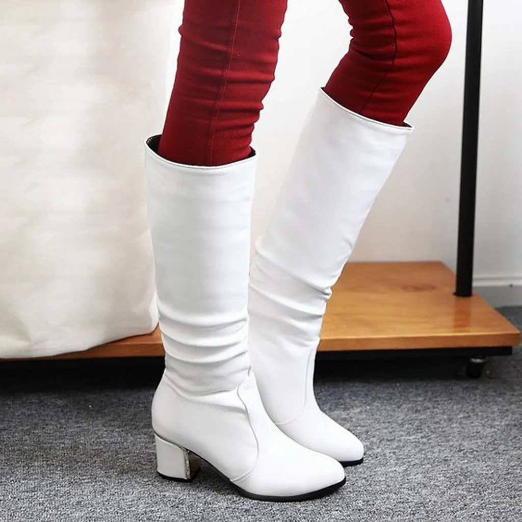 Warm High Knee Fashion High Women\'s Heel Shoes Boots Sexy Snow Winter Boots women\'s boots