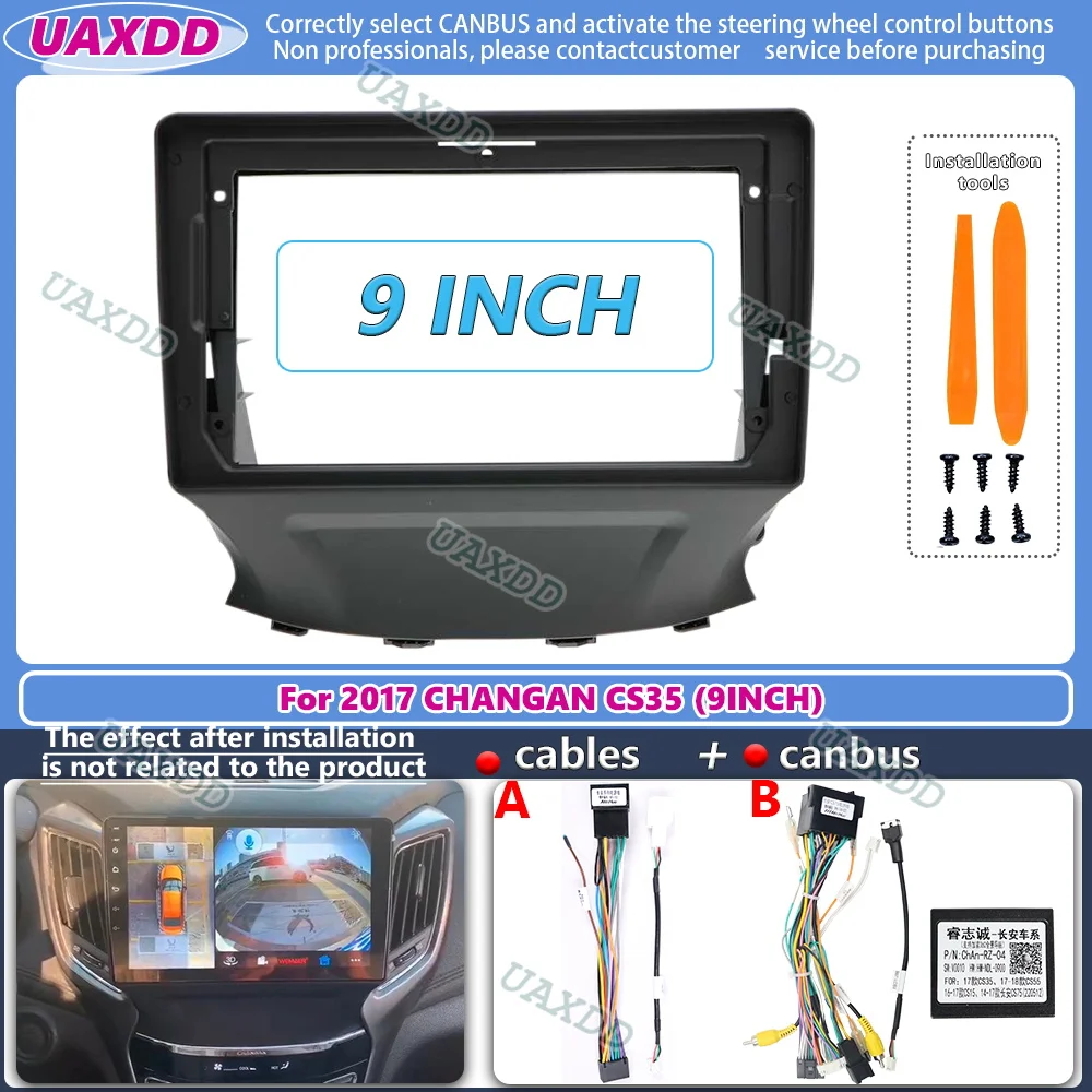 

radio per auto 9 pollici FOR Changan CS35 2017+ Kit cruscotto audio Installa Facia Console Adattatore castone Piastra Trim Cover