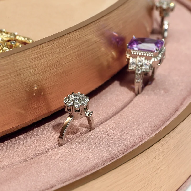 علبة المجوهرات المخملية عرض المجوهرات لوحة عرض لوحة حلقة وملحقات تخزين عرض الدعامة عرض موقف #6