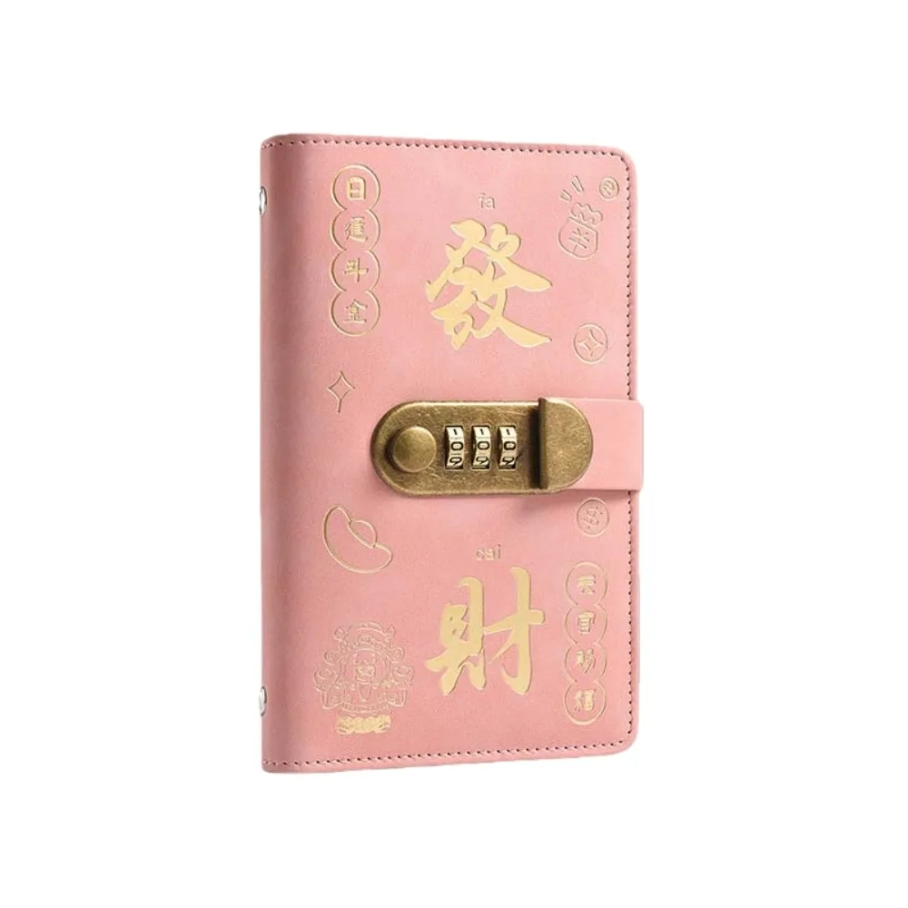 

Chinese New Year Money Savings Challenge Binder God of Wealth Style PU Leather Envelop Savings Challenges Book Waterproof