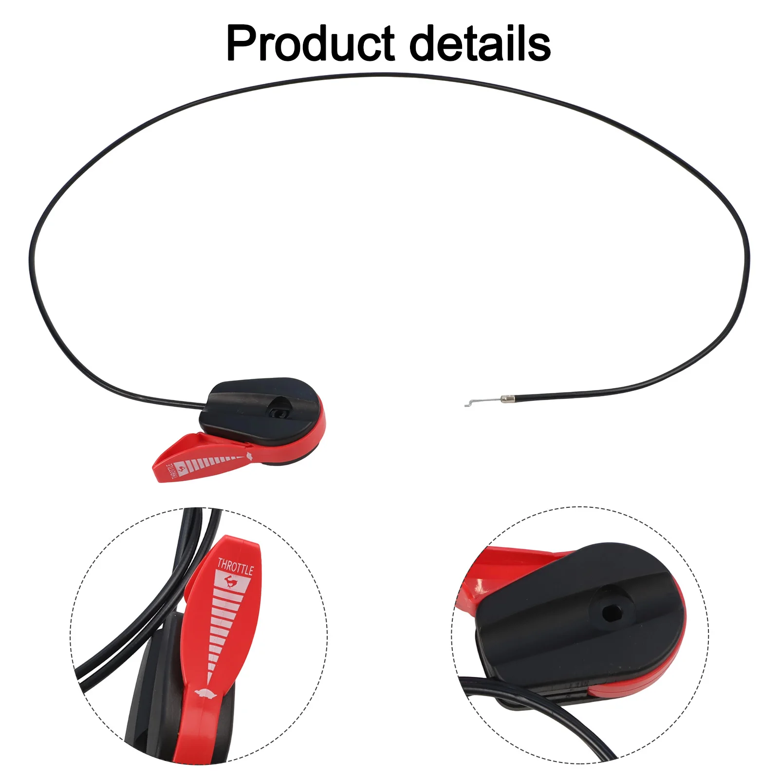 1600mm Throttle Control Cable with Plastic Coating and 1650mm Inner Wire for Use on For Masport For Rover 4 Mowers