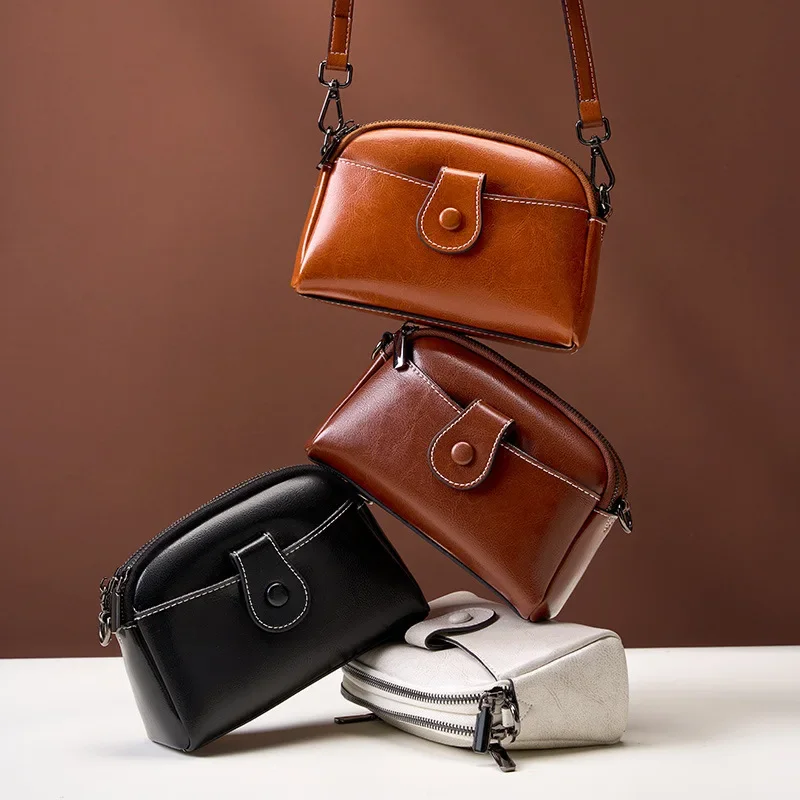 

Luxury Genuine Leather Women Mini Bag 2023 New Small Bag Cross Body Mobile Phone Bag Women Shoulder Bag Vintage Crossbody Bag