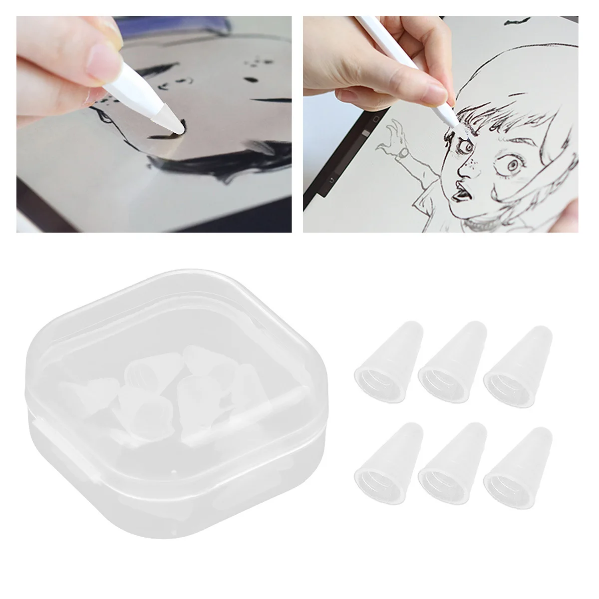 8 قطعة قلم سيليكون الغطاء الواقي المضادة للانزلاق ل قلم رصاص 1 2 قلم رصاص بنك الاستثمار القومي الحرس كتم الكتابة الحد من الضوضاء #3