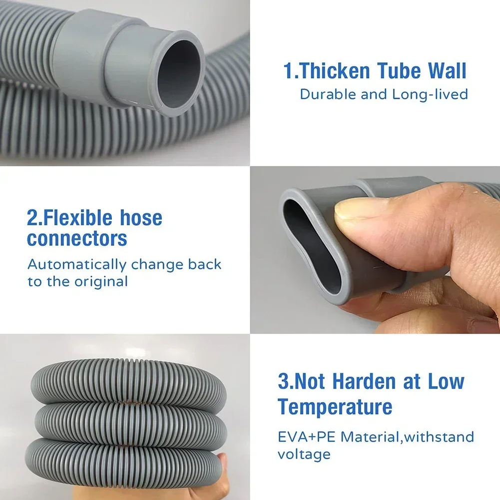 1Pc Drain Hose Washing Machine/Dishwasher Drain Waste Hose Extension Pipe Plastic 1.5m Plumbing Hoses For Home Dector