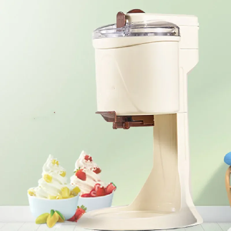 Ice Cream Maker Operation DIY Handmade Soft Ice Cream Machine Kitchen Easy ABS Mini Electric Simple Home Automatic English 1000