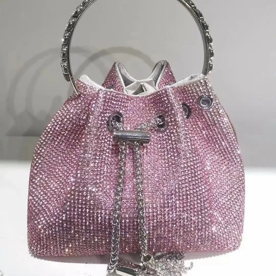 Handle Rhinestones Evening clutch Bag Purses and handbag luxury Designer shoulder bags Shiny Crystal Clutch purse bucket bag