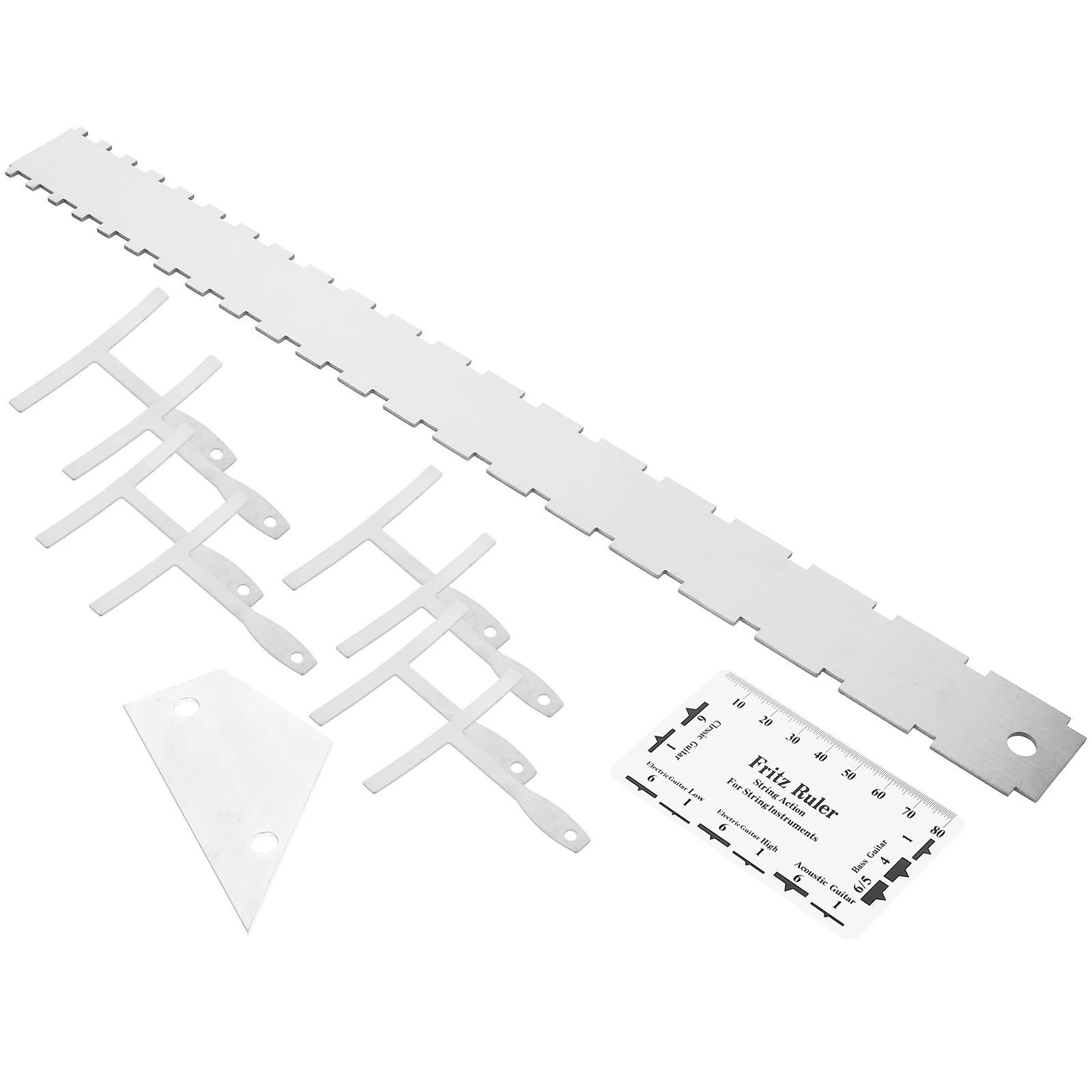

12pcs Guitar Measuring Tool Kit Luthier Fret Rocker Neck Ruler String Height Gauge Action Electric Bass Acoustic Precision Metal