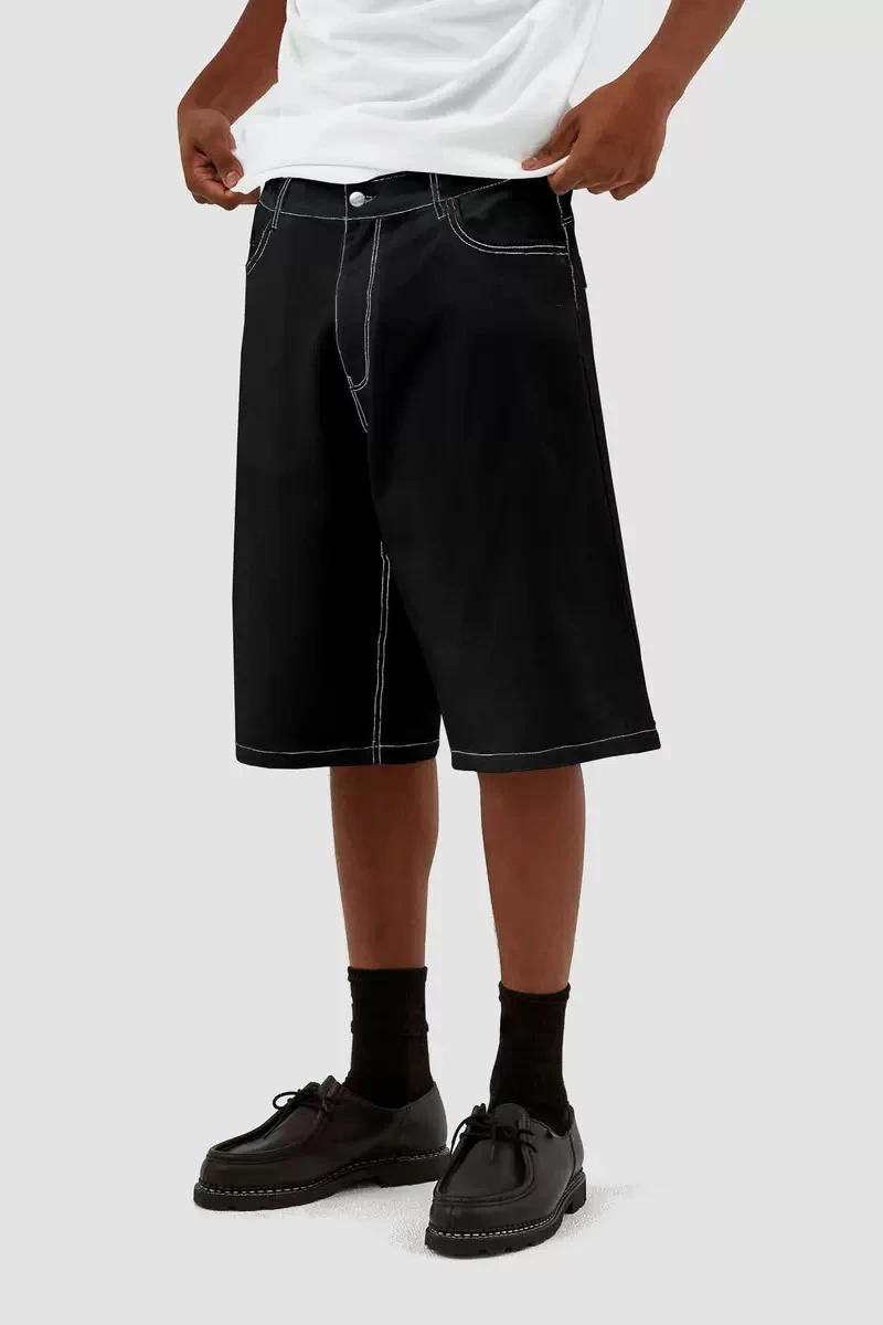 

Свободные джинсовые орты или американские ретро-спортивные джинсы длиной пять четвертей, летние новые уличные хип-хоп повседневные прямые джинсы