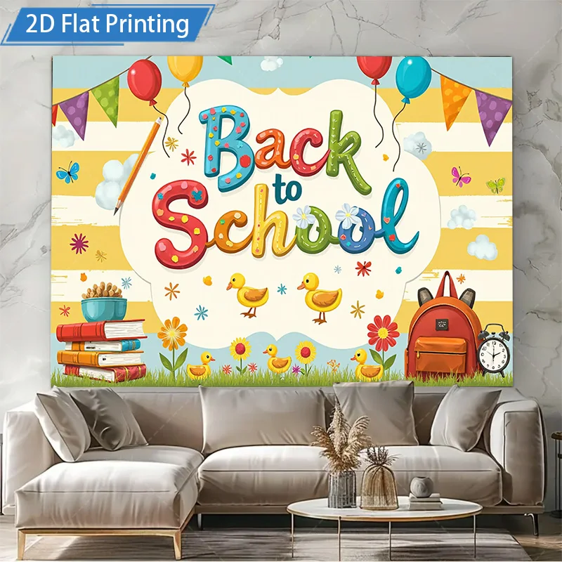 [2D FLAT] 1 قطعة 4x16 بوصة علامة معدنية العودة إلى المدرسة جدار الفن 2D الطباعة المسطحة علامة معدنية الزخرفية لغرفة الأطفال والفصول الدراسية