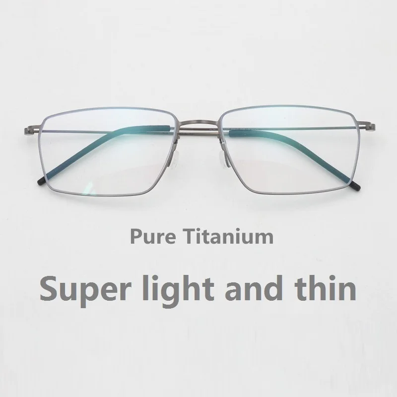 Pure Titanium Glasses Frame Men Women Eyewear Frames Eyeglassess Square Business Classic Design Screwless Denmark Brand