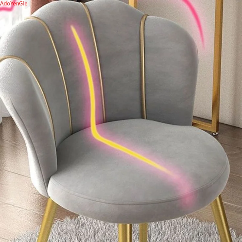 Luxury backrests chairs dormitory makeup Restaurant household bedrooms chair student dressing chairs nordic lounge pink chair