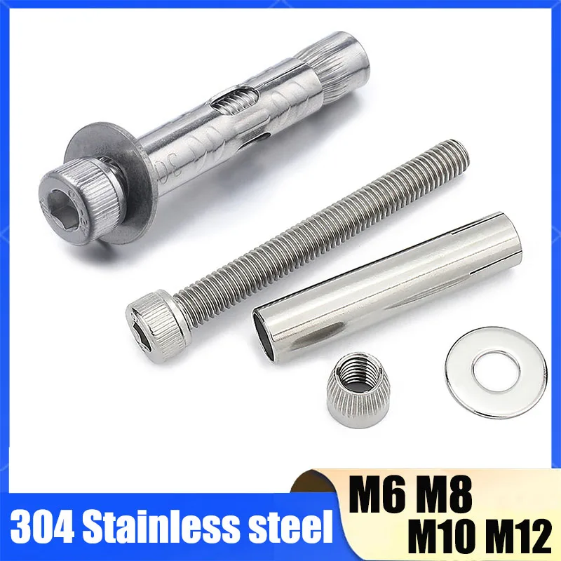 1Pc M6 M8 M10 M12 Hexagon Hex Socket Head Built-in Expansion Screws 304 Stainless Steel Implosion Expansion Concrete Anchor Bolt