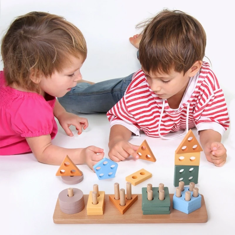 Stapelpuzzle, Geschenk für Kinder, Kleinkinder 1–3, Spielzeug, bunter Sortierblock