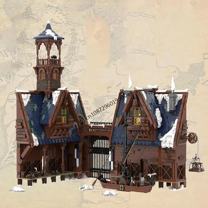 

New 4330Pcs Famous The Rings Movie Series Moc Esgaroth Part 1 Model Building Blocks Diy Creative Ideas Kids Toys Birthday Gifts