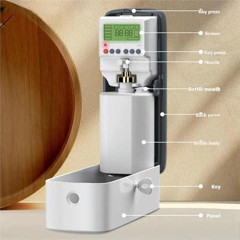 A83G-Automatic Fragrance Perfume Sprays Air Freshener Dispenser Wall Mounted LCD Programmable Toilet Odor Eliminator 300ML image 2