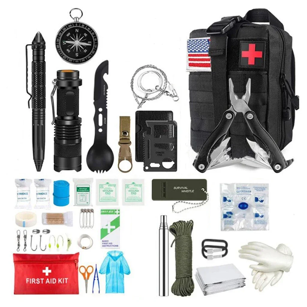 Outdoor Gear Emergency Kits Trauma Bag Survival First Aid Kit Survival Full Set Molle Camping Hiking IFAK Adventures