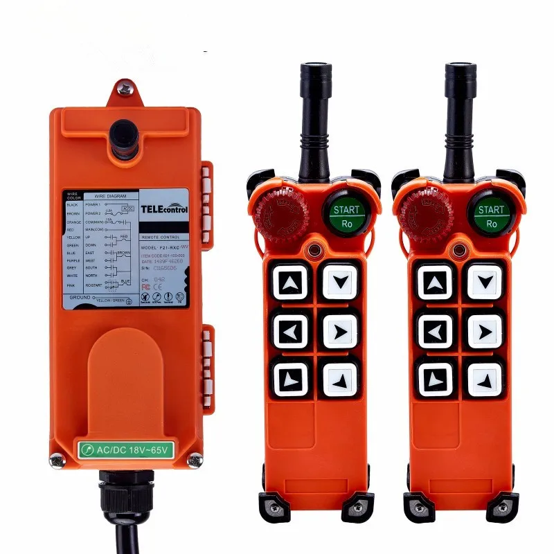 

Wireless radio industrial remote control F21-E1 2 transmitter to 1 receiver for crane and hoist