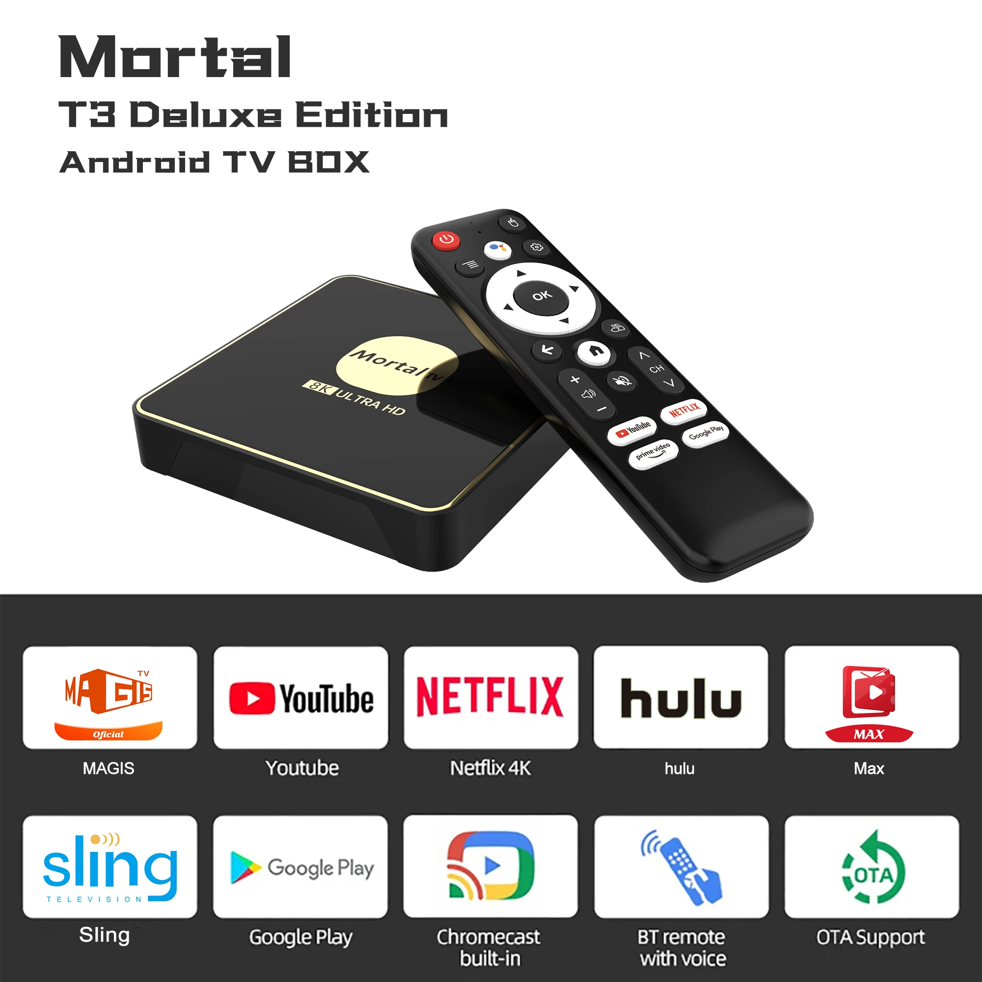 Android13 4K HDR10 Smart TV Box Wifi6 Streaming Media Player Rockchip3528 4GB64GB Large Memory Bluetooth Chromecast TV Box T3