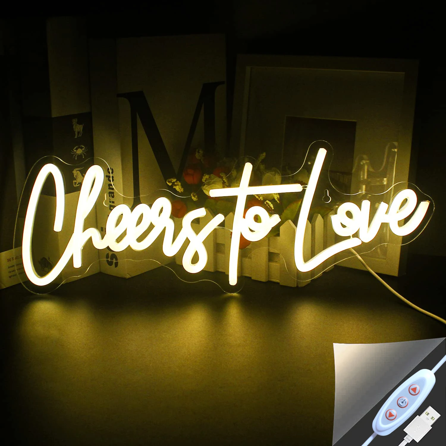 

Неоновая вывеска «CHEERS TO LOVE» с USB-питанием, регулируемая LED-подсветка, декор для стен спальни, игровой комнаты, гостиной, подарки на день рождения
