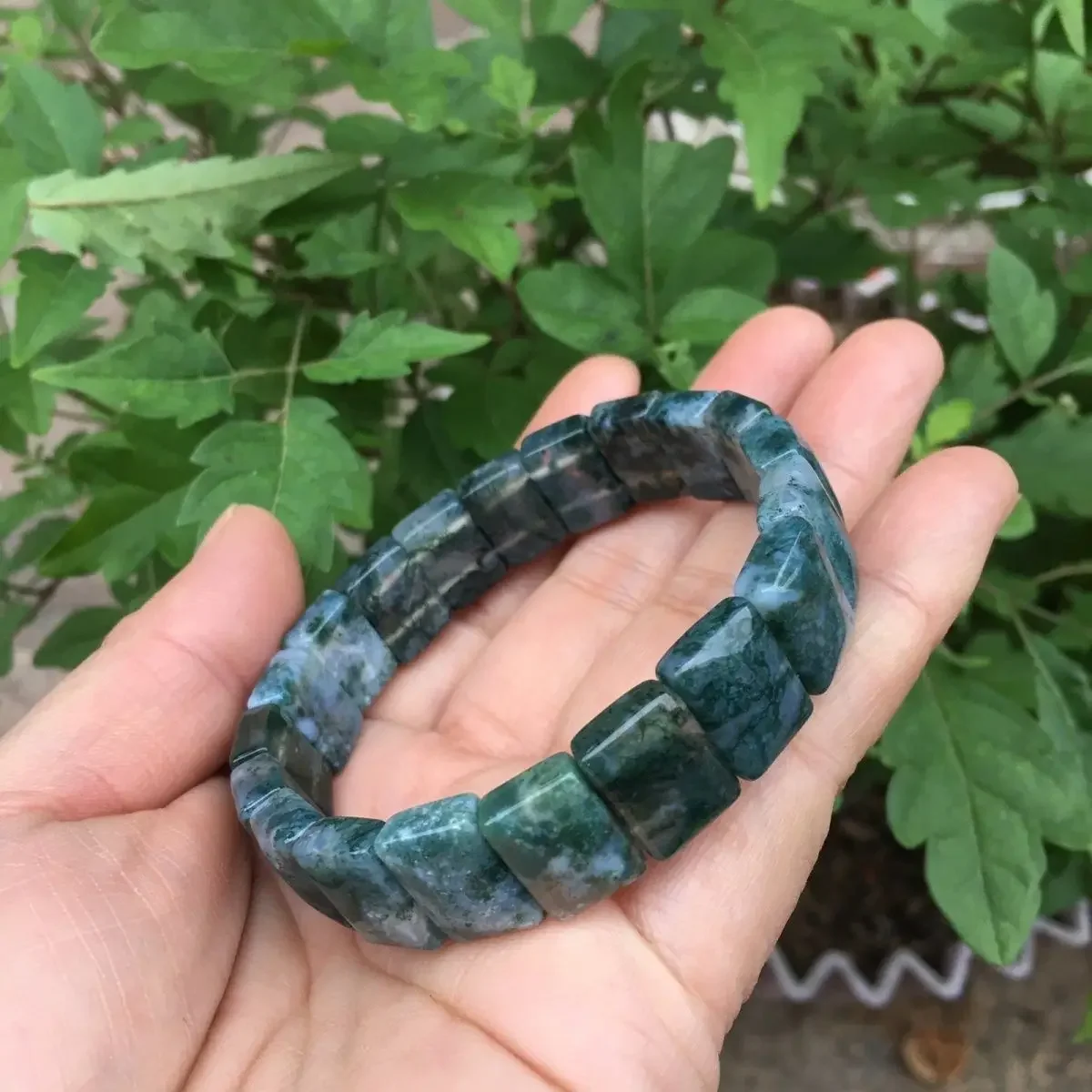 Natural aquatic plant agate dream bamboo row bracelet men's and women's fashion festival master row accessories for girlfriends