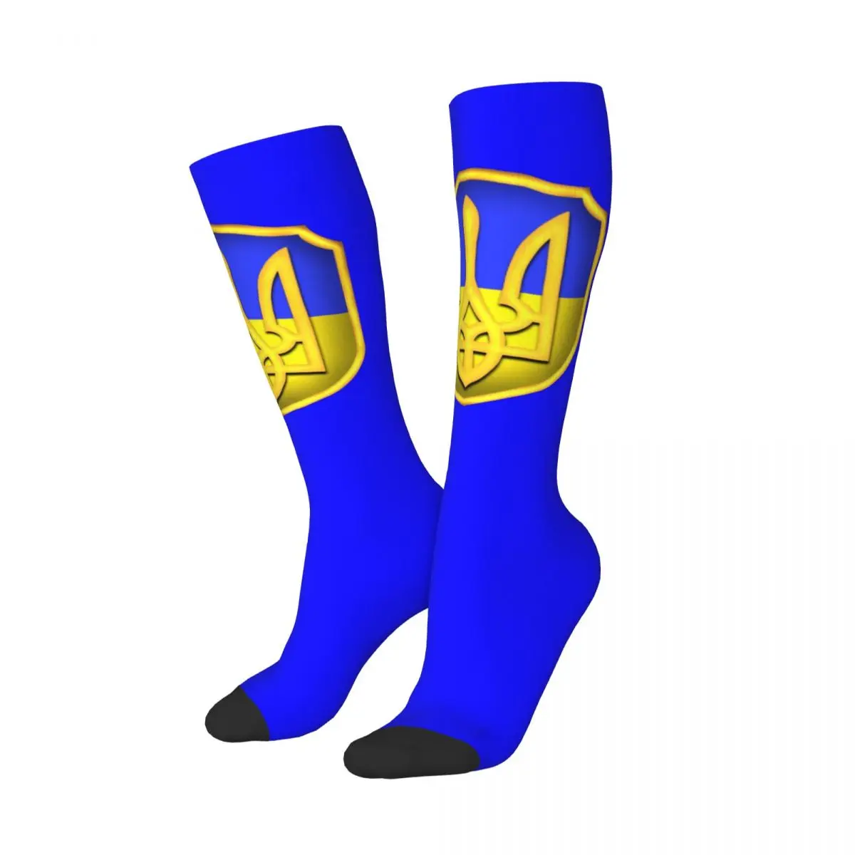 Ukraine Tryzub Flag Ukrainian Shield Thigh High Socks Womens Warm Funny Novelty Ukraina Proud Stockings